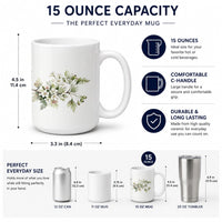 Hawthorns Ceramic Coffee Mug 15 oz Decorative Large C Handle Mug Cup for Tea, Cocoa Hot Chocolate