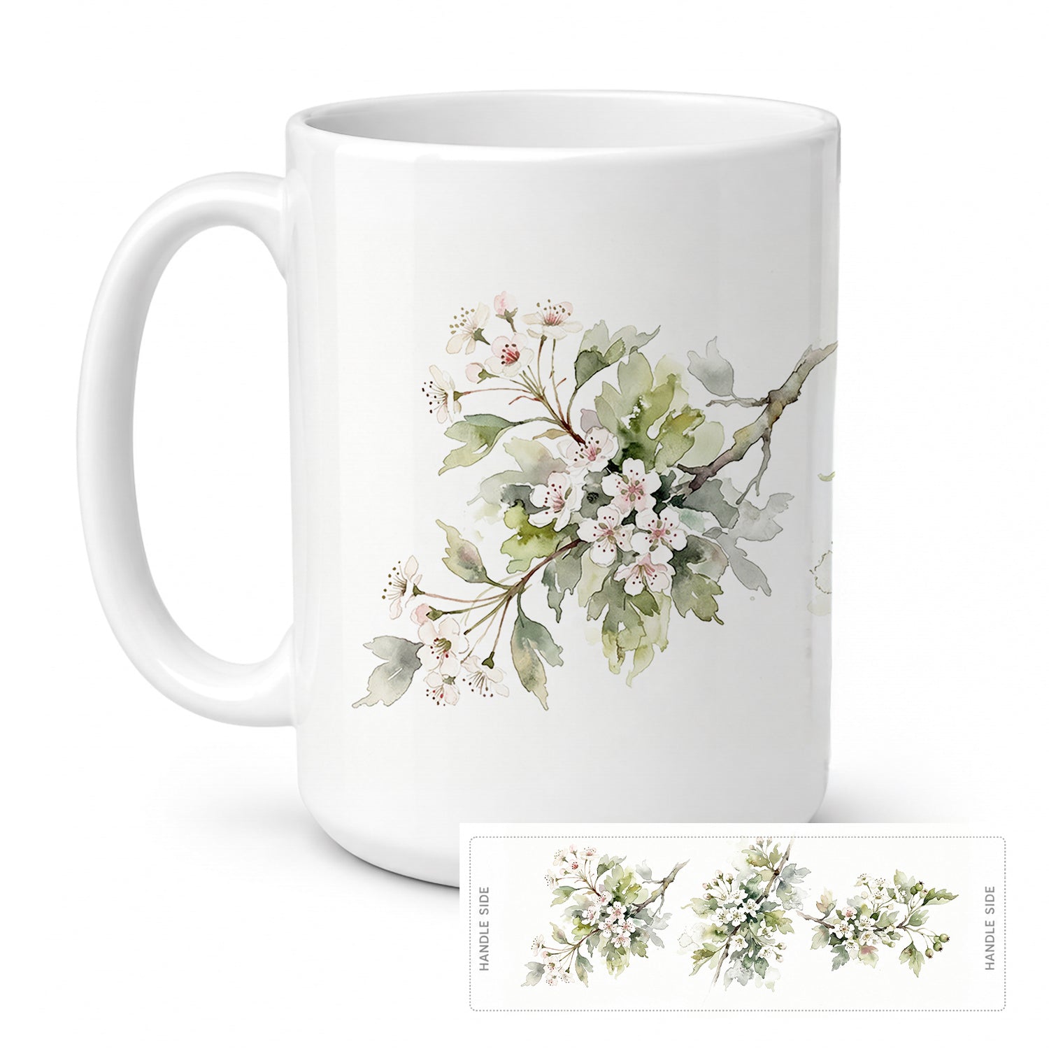 Hawthorns Ceramic Coffee Mug 15 oz Decorative Large C Handle Mug Cup for Tea, Cocoa Hot Chocolate