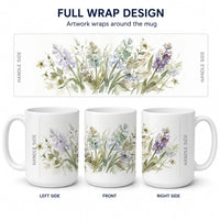 Hyacinths Ceramic Coffee Mug 15 oz Decorative Large C Handle Mug Cup for Tea, Cocoa Hot Chocolate