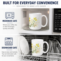 Hypericum Ceramic Coffee Mug 15 oz Decorative Large C Handle Mug Cup for Tea, Cocoa Hot Chocolate