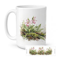 Lady's Slippers Ceramic Coffee Mug 15 oz Decorative Large C Handle Mug Cup for Tea, Cocoa Hot Chocolate