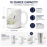 Liatris Ceramic Coffee Mug 15 oz Decorative Large C Handle Mug Cup for Tea, Cocoa Hot Chocolate