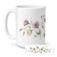 Lisianthus Ceramic Coffee Mug 15 oz Decorative Large C Handle Mug Cup for Tea, Cocoa Hot Chocolate