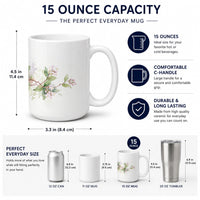 Mayflowers Ceramic Coffee Mug 15 oz Decorative Large C Handle Mug Cup for Tea, Cocoa Hot Chocolate