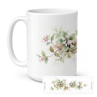 Mayflowers Ceramic Coffee Mug 15 oz Decorative Large C Handle Mug Cup for Tea, Cocoa Hot Chocolate