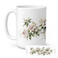Mountain Laurels Ceramic Coffee Mug 15 oz Decorative Large C Handle Mug Cup for Tea, Cocoa Hot Chocolate