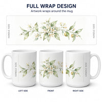 Orange Blossom Ceramic Coffee Mug 15 oz Decorative Large C Handle Mug Cup for Tea, Cocoa Hot Chocolate