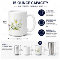 Pansies Ceramic Coffee Mug 15 oz Decorative Large C Handle Mug Cup for Tea, Cocoa Hot Chocolate