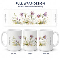 Pasque Flowers Ceramic Coffee Mug 15 oz Decorative Large C Handle Mug Cup for Tea, Cocoa Hot Chocolate