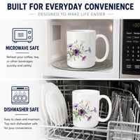 Petunias Ceramic Coffee Mug 15 oz Decorative Large C Handle Mug Cup for Tea, Cocoa Hot Chocolate