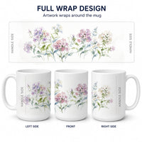Phlox Ceramic Coffee Mug 15 oz Decorative Large C Handle Mug Cup for Tea, Cocoa Hot Chocolate