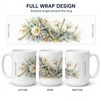 Queen of the Night Cactus Ceramic Coffee Mug 15 oz Decorative Large C Handle Mug Cup for Tea, Cocoa Hot Chocolate