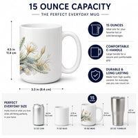 Queen of the Night Cactus Ceramic Coffee Mug 15 oz Decorative Large C Handle Mug Cup for Tea, Cocoa Hot Chocolate