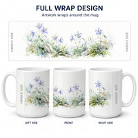 Rocky Mountain Columbine Ceramic Coffee Mug 15 oz Decorative Large C Handle Mug Cup for Tea, Cocoa Hot Chocolate