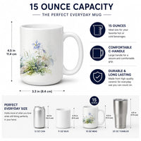 Rocky Mountain Columbine Ceramic Coffee Mug 15 oz Decorative Large C Handle Mug Cup for Tea, Cocoa Hot Chocolate