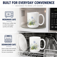 Rocky Mountain Columbine Ceramic Coffee Mug 15 oz Decorative Large C Handle Mug Cup for Tea, Cocoa Hot Chocolate
