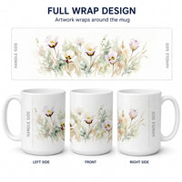 Sego Lilies Ceramic Coffee Mug 15 oz Decorative Large C Handle Mug Cup for Tea, Cocoa Hot Chocolate