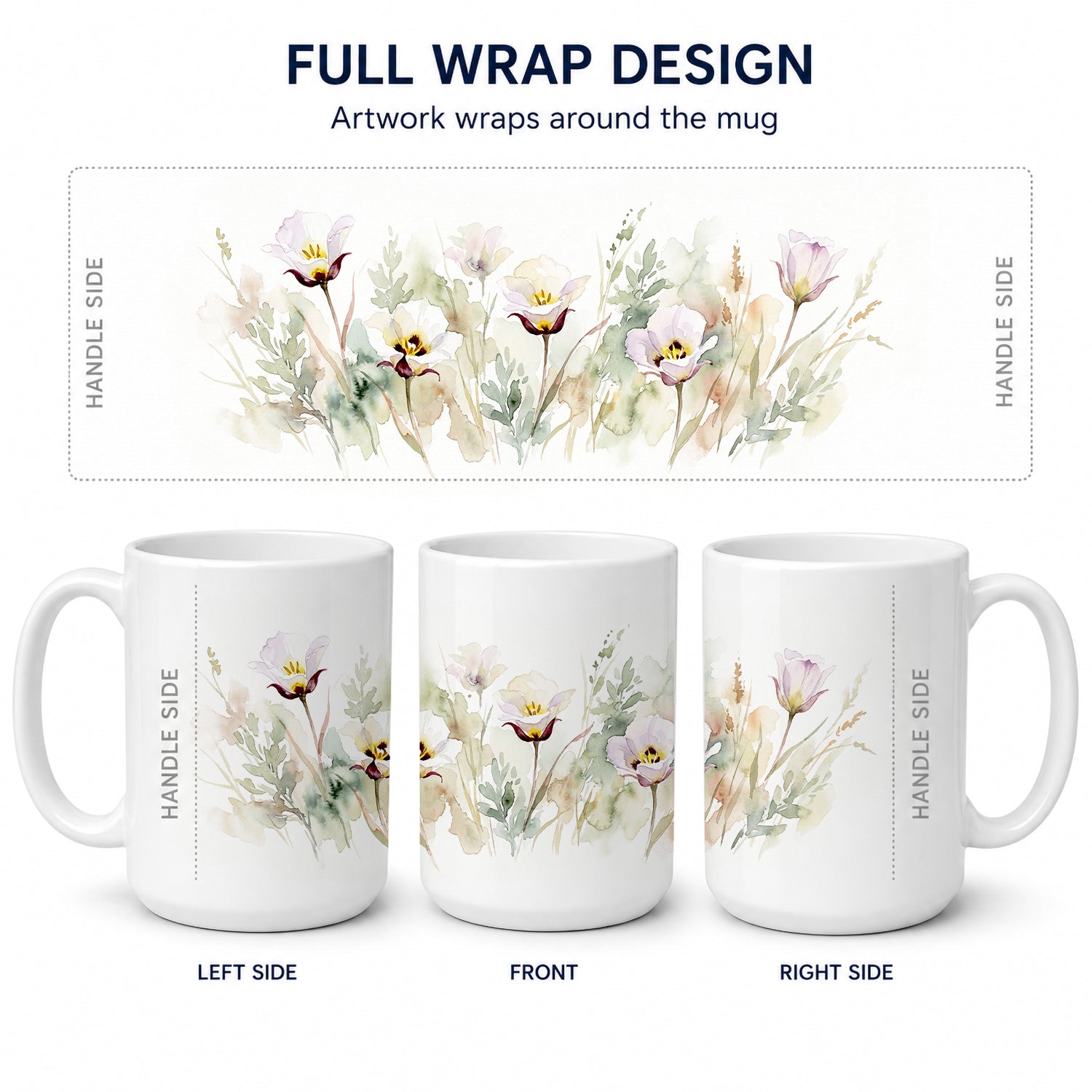 Sego Lilies Ceramic Coffee Mug 15 oz Decorative Large C Handle Mug Cup for Tea, Cocoa Hot Chocolate