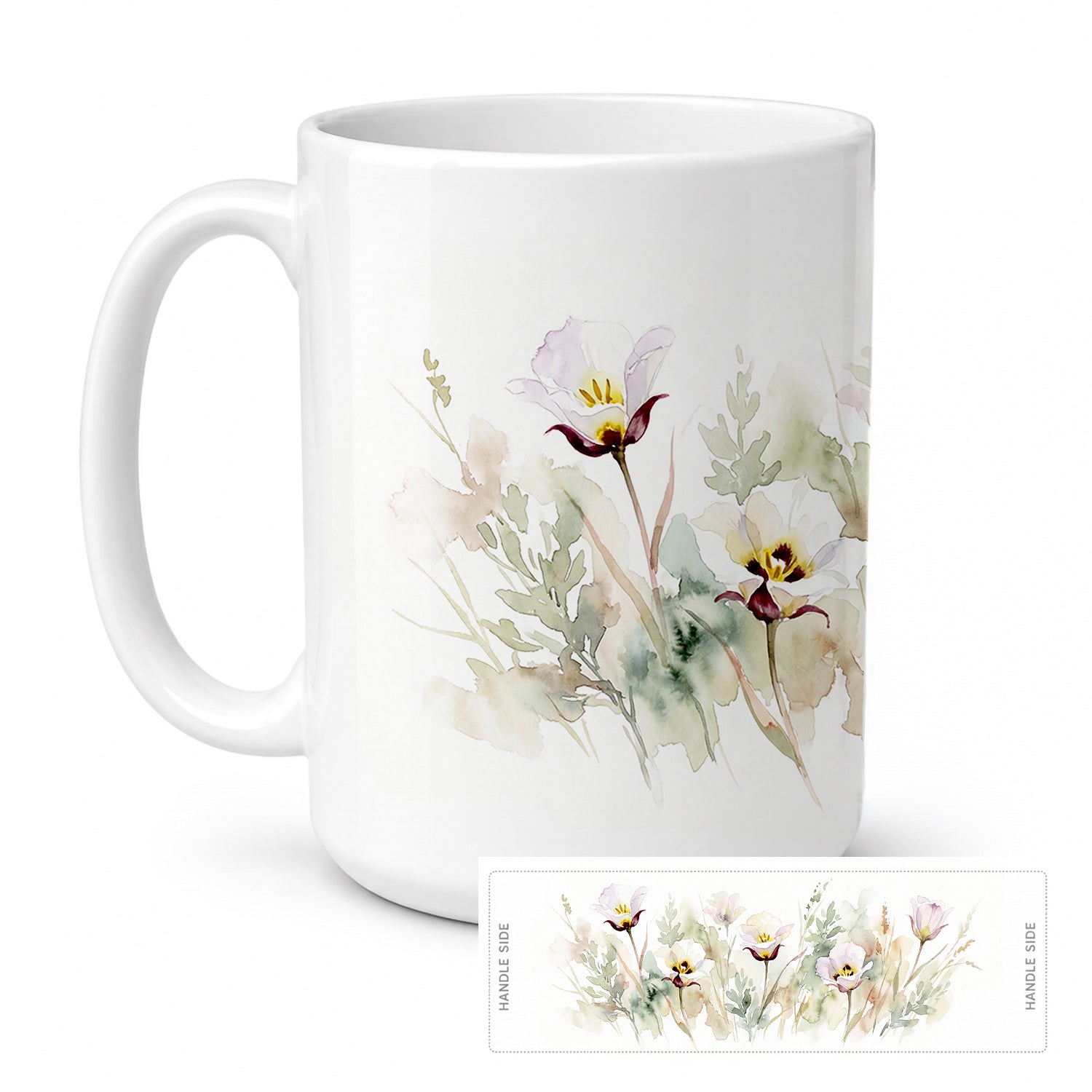 Sego Lilies Ceramic Coffee Mug 15 oz Decorative Large C Handle Mug Cup for Tea, Cocoa Hot Chocolate