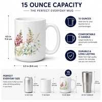 Snapdragon Ceramic Coffee Mug 15 oz Decorative Large C Handle Mug Cup for Tea, Cocoa Hot Chocolate