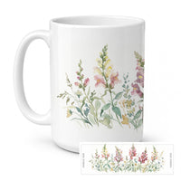 Snapdragon Ceramic Coffee Mug 15 oz Decorative Large C Handle Mug Cup for Tea, Cocoa Hot Chocolate