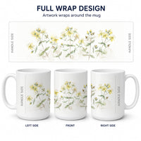 St. John's Wort Ceramic Coffee Mug 15 oz Decorative Large C Handle Mug Cup for Tea, Cocoa Hot Chocolate