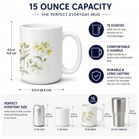 St. John's Wort Ceramic Coffee Mug 15 oz Decorative Large C Handle Mug Cup for Tea, Cocoa Hot Chocolate
