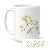 St. John's Wort Ceramic Coffee Mug 15 oz Decorative Large C Handle Mug Cup for Tea, Cocoa Hot Chocolate