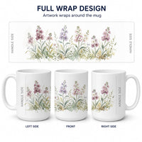 Stock, or Gillyflower Ceramic Coffee Mug 15 oz Decorative Large C Handle Mug Cup for Tea, Cocoa Hot Chocolate