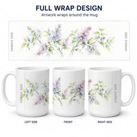 Syringa Ceramic Coffee Mug 15 oz Decorative Large C Handle Mug Cup for Tea, Cocoa Hot Chocolate