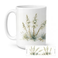 Yucca Flower Ceramic Coffee Mug 15 oz Decorative Large C Handle Mug Cup for Tea, Cocoa Hot Chocolate