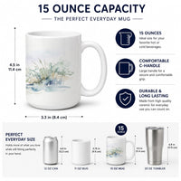 Blue Heron Shoreline Ceramic Coffee Mug 15 oz Decorative Large C Handle Mug Cup for Tea, Cocoa Hot Chocolate