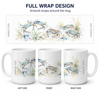 Chesapeake Blue Crabs Ceramic Coffee Mug 15 oz Decorative Large C Handle Mug Cup for Tea, Cocoa Hot Chocolate