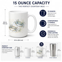 Coastal Crabs Ceramic Coffee Mug 15 oz Decorative Large C Handle Mug Cup for Tea, Cocoa Hot Chocolate