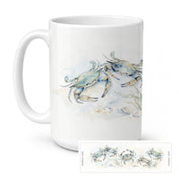 Coastal Crabs Ceramic Coffee Mug 15 oz Decorative Large C Handle Mug Cup for Tea, Cocoa Hot Chocolate