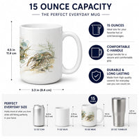 Bayou Crawfish Ceramic Coffee Mug 15 oz Decorative Large C Handle Mug Cup for Tea, Cocoa Hot Chocolate