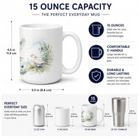 Marsh Songbirds Ceramic Coffee Mug 15 oz Decorative Large C Handle Mug Cup for Tea, Cocoa Hot Chocolate