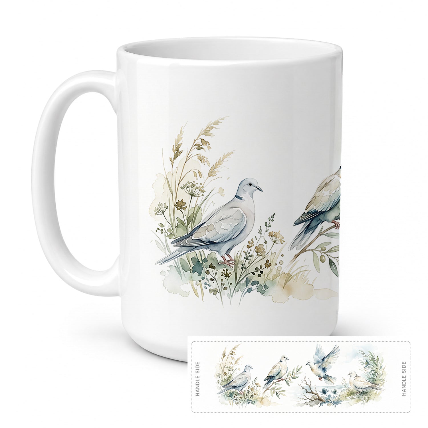 Marsh Songbirds Ceramic Coffee Mug 15 oz Decorative Large C Handle Mug Cup for Tea, Cocoa Hot Chocolate