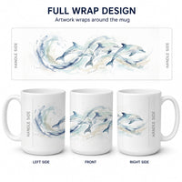Ocean Dolphins Ceramic Coffee Mug 15 oz Decorative Large C Handle Mug Cup for Tea, Cocoa Hot Chocolate