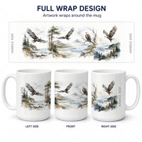 Soaring Eagles Ceramic Coffee Mug 15 oz Decorative Large C Handle Mug Cup for Tea, Cocoa Hot Chocolate
