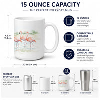Flamingo Lagoon Ceramic Coffee Mug 15 oz Decorative Large C Handle Mug Cup for Tea, Cocoa Hot Chocolate