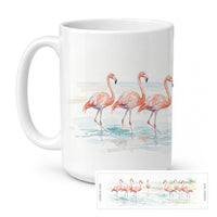 Flamingo Lagoon Ceramic Coffee Mug 15 oz Decorative Large C Handle Mug Cup for Tea, Cocoa Hot Chocolate