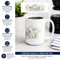 Coastal Flounder Ceramic Coffee Mug 15 oz Decorative Large C Handle Mug Cup for Tea, Cocoa Hot Chocolate