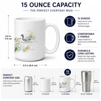 Lakeside Geese Ceramic Coffee Mug 15 oz Decorative Large C Handle Mug Cup for Tea, Cocoa Hot Chocolate