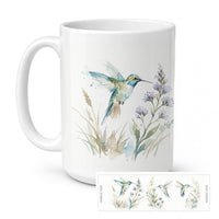 Garden Hummingbirds Ceramic Coffee Mug 15 oz Decorative Large C Handle Mug Cup for Tea, Cocoa Hot Chocolate