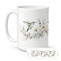 Spring Hummingbirds Ceramic Coffee Mug 15 oz Decorative Large C Handle Mug Cup for Tea, Cocoa Hot Chocolate