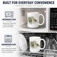 Rainbow Lorikeets Ceramic Coffee Mug 15 oz Decorative Large C Handle Mug Cup for Tea, Cocoa Hot Chocolate