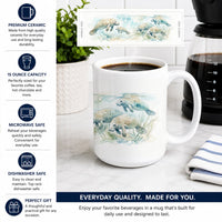 Gentle Manatees Ceramic Coffee Mug 15 oz Decorative Large C Handle Mug Cup for Tea, Cocoa Hot Chocolate