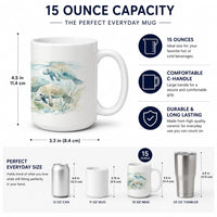 Gentle Manatees Ceramic Coffee Mug 15 oz Decorative Large C Handle Mug Cup for Tea, Cocoa Hot Chocolate