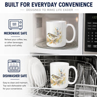 Meadowlarks in the Meadow Ceramic Coffee Mug 15 oz Decorative Large C Handle Mug Cup for Tea, Cocoa Hot Chocolate